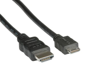 VALUE HDMI - 2 m Mini HDMI to HDMI Type A (Standard) to HDMI Type C (Mini) Cable, Black