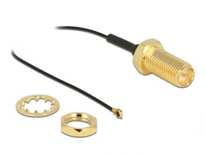 DeLOCK Kabel antenowy RP-SMA żeński grodzi do I-PEX Inc., MHF 4 męski 0.81 35 cm długość gwintu 35 mm