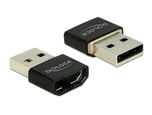 DeLOCK HDMI/USB-A zewnętrzna karta graficzna usb Czarny, Srebrny