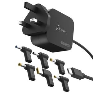 j5create JUP1565DCF-FN Ladegerät für mobile Geräte, universell, schwarz, Wechselstrom, für den Innenbereich