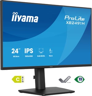 iiyama ProLite XB2491H-B1 monitor komputerowy 60,5 cm (23.8") 1920 x 1080 px Full HD LCD Czarny
