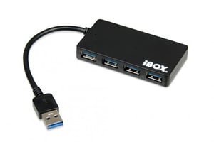 iBox IUH3F56 USB 3.2 Gen 1 (3.1 Gen 1) Type-A-hubbar och koncentratorer 5000 Mbit/s Svart