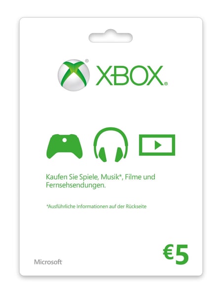 Microsoft Xbox LIVE Gift Card 5€ Gry video Karta podarunkowa