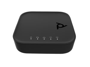 HP Poly Adapter VoIP Poly ATA 402 2FXS with voice port, open SIP protocol, and power supply
