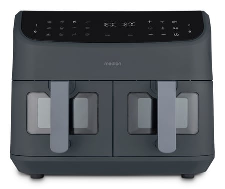 MEDION LIFE P20 XXL Podwójny 8,7 l Autonomiczny 2600 W Frytkownica na gorące powietrze Czarny