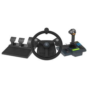 Hori HPC-043U Gaming-Controller, schwarz, USB, Lenkrad + Pedale + Joystick für den PC