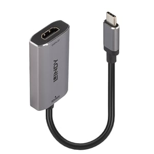 Lindy 43327 Cable Adapter, 0.11 m, USB Type-C to HDMI, Black, Gray