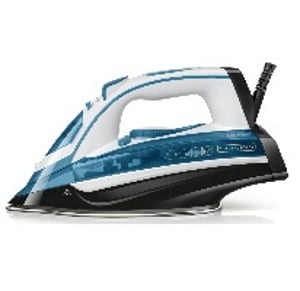 Black & Decker BXIR2402E Bügeleisen – Trocken- und Dampfbügeleisen, 2400 W, Blau, Weiß