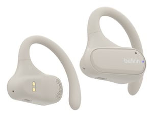 Belkin SoundForm ClearFit Zestaw słuchawkowy True Wireless Stereo (TWS) Nauszny Połączenia/Muzyka/Sport/Codzienność Bluetooth Piaskowy