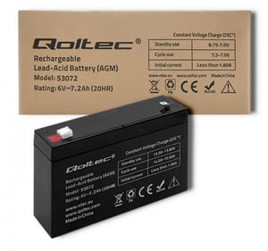 Qoltec 53072 akumulator Ołowiany (VRLA) 6 V 7,2 Ah
