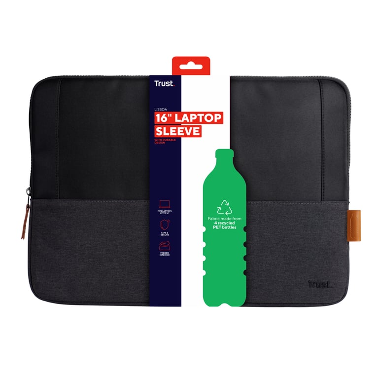 Trust Lisboa 40,6 cm (16") Etui kieszeniowe Czarny
