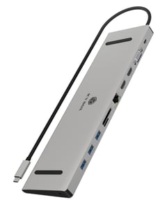 ICY BOX IB-DK2106a-CPD Kabelansluten USB 3.2 Gen 1 (3.1 Gen 1) Type-C Antracit, Svart
