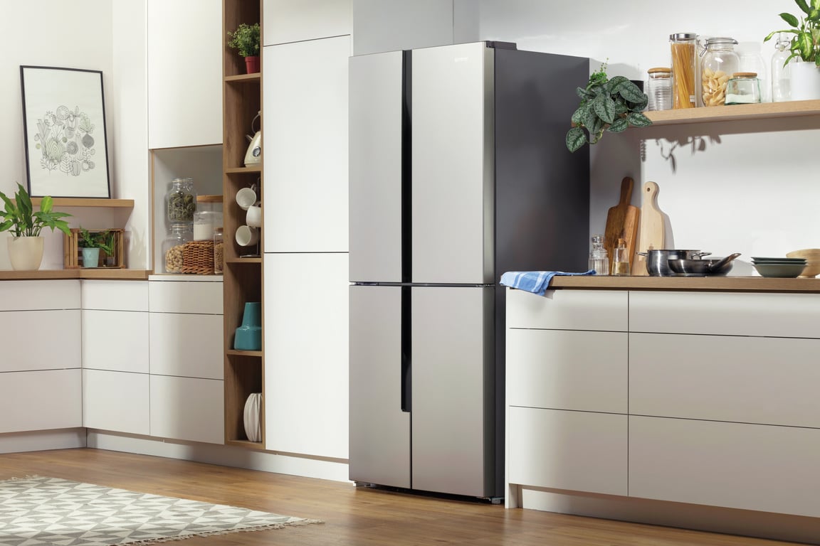 Gorenje NRM8182MX chłodziarko-zamrażarka otwierana obustronnie Wolnostojący 427 l Szary