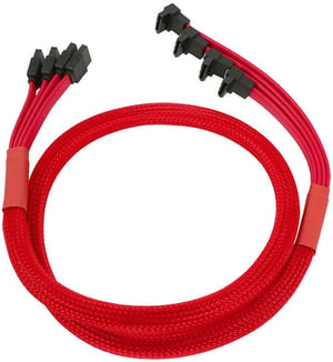 Nanoxia 4x SATA - 4x SATA, 0.85 m SATA cable, 0.85 m SATA 7-pin Red