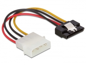 DeLOCK SATA HDD > 4-pin male with metal clip – straight, 0.12 m
