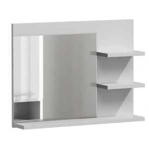 Topeshop LUMO L3 WEISS MATT Wandspiegel, rechteckig, weiß