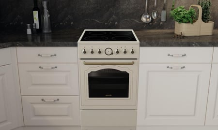 Gorenje GECS5B70CLI Kuchenka wolnostojąca Prąd elektryczny Ceramiczna Beżowy