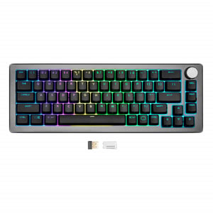 Cooler Master Peripherals CK721 tangentbord, universellt USB + RF trådlöst + Bluetooth, QWERTY, amerikansk engelska, svart, grå