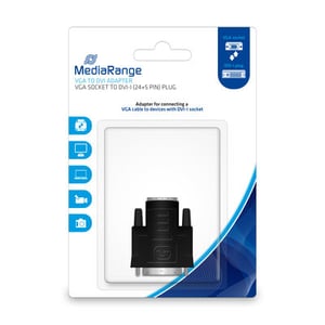 MediaRange MRCS172 adapter för DVI-I- och VGA-kablar, svart