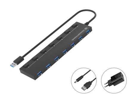 Conceptronic HUBBIES19BP huby i koncentratory USB 3.2 Gen 1 (3.1 Gen 1) Type-A 5000 Mbit/s Czarny