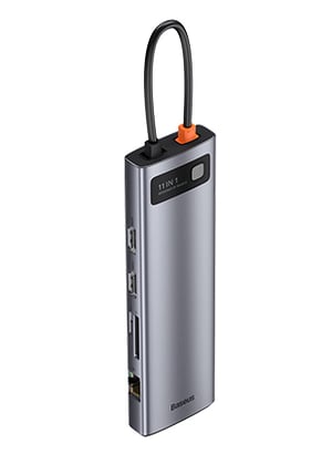 Baseus Metal Gleam Series 11-in-1 Kabelgebundenes USB 3.2 Gen 1 (3.1 Gen 1) Typ-C Grau