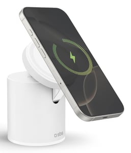 SBS TEWIRMAGFOLD2IN1 Ladegerät für mobile Geräte, Headset, Smartphone, Weiß, USB, kabelloses Laden, Schnellladen, intern