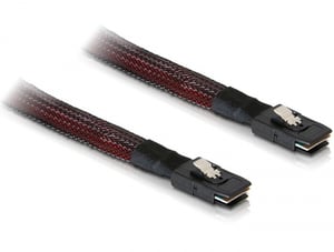 DeLOCK M/M SAS-kabel 0,1 m Svart, Röd