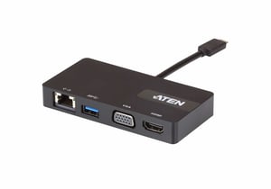 ATEN UH3232 USB 3.2 Gen 1 (3.1 Gen 1) Type-C Hubs and Concentrators, 5000 Mbit/s, Black