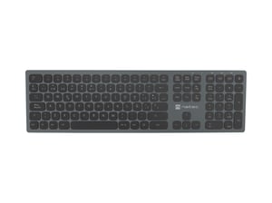 NATEC NKL-1830 Universal RF Wireless + Bluetooth QWERTY Keyboard (Spanish Layout), Black, Gray