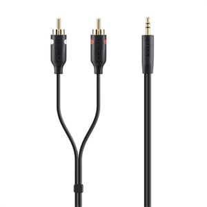 Belkin F3Y116BT2M Audiokabel 2 m, 2 x Cinch, 3,5 mm, schwarz