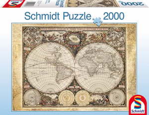 Schmidt Spiele 58178 Puzzle, 2,000-piece jigsaw puzzle. Maps