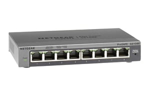 NETGEAR GS108E Hanterad Gigabit Ethernet (10/100/1000) Svart