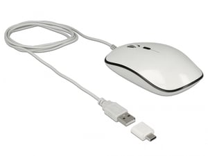 DeLOCK 12532 Office Mouse, Ambidextrous, USB Type-A, Optical, 3200 DPI