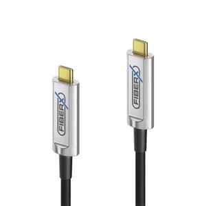 FiberX FX-I600-015 kabel USB USB 3.2 Gen 1 (3.1 Gen 1) 15 m USB C 10 Gbit/s 4,5 W Czarny, Srebrny