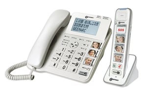 Geemarc Telecom Combi-Photo 295 Analog-/DECT-Telefon Name und Identifizierung des Anrufers Weiß