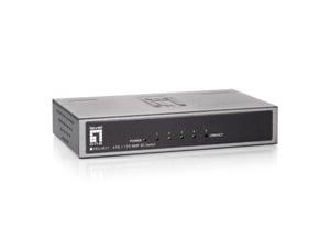 LevelOne FEU-0511 przełącznik sieciowy Fast Ethernet (10/100) Czarny, Szary