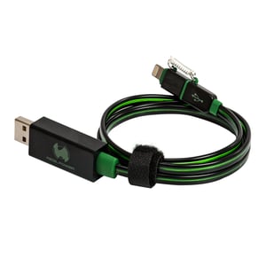 RealPower USB A/Lightning 0.75m 0,75 m Czarny, Zielony