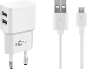Goobay 44985 Ladegerät für mobile Geräte, universell, weiß, Wechselstrom, für den Innenbereich