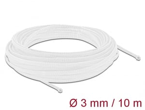 DeLOCK Geflochtenes, dehnbares Kabel 10 m x 3 mm, weiß