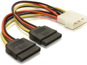 DeLOCK SATA HDD Power Cable 2x > 4-pin male, 0.112 m