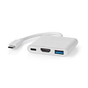 Nedis CCGB64770WT01 dockningsstation, kabelansluten, USB Type-C, vit