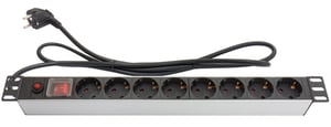 Alcasa GC-N0087 grenuttag 1,8 m 8 x nätuttag För inomhusbruk Svart, Silver