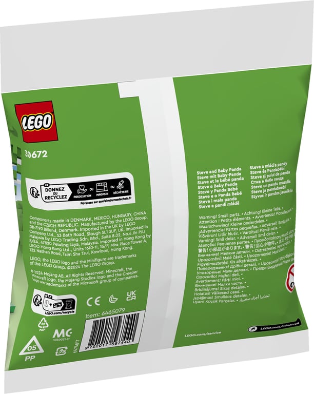 LEGO Minecraft Steve i mała panda