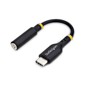 StarTech USBCAUDIO2 Audio Cable, 0.127 m, USB Type-C 2.0, 3.5 mm, Black