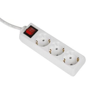 Hama 00030535 Surge Protector, White, 3 x AC Outlets, 3 m