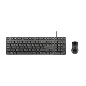 Targus AKM622FR klawiatura Dołączona myszka Uniwersalne USB AZERTY Francuski Czarny
