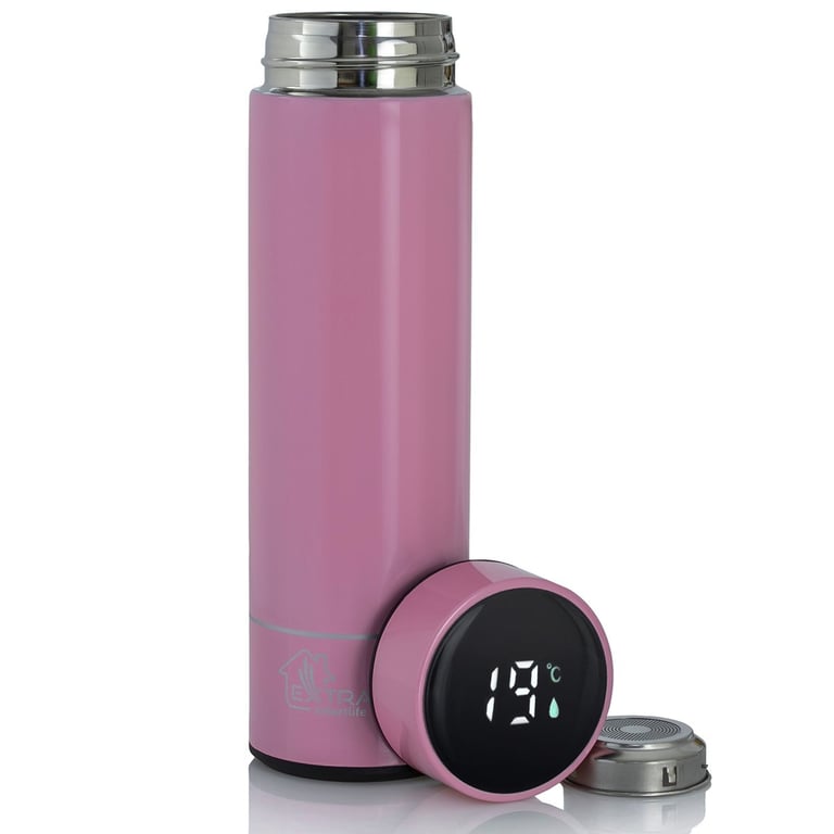 Extralink Kubek termiczny Smart Travel Mug Różowy Termos z wyświetlaczem LED