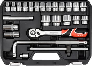 Yato YT-38741 Socket Wrench Set, 25-piece socket wrench set.
