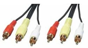 Lindy 35546 Composite Cable, 20 m, 3 x RCA, Black