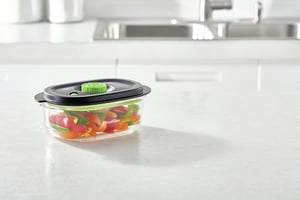 FoodSaver FFC021X pojemnik do przechowywania żywności Owalny Pudełko 0,7 l Czarny, Przezroczysty 1 szt.
